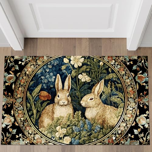 Tapete decorativo Fchen art con diseño de conejos 76x120 cm