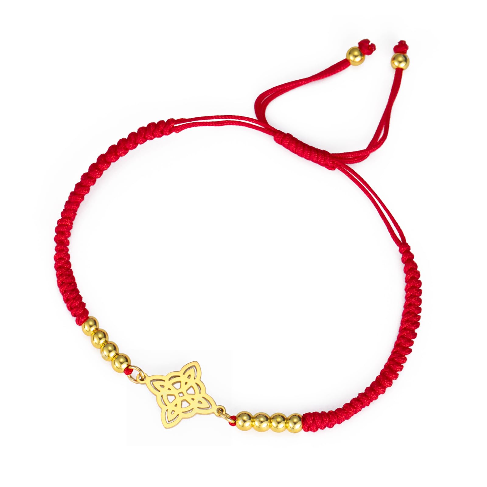 UNIFT Witches Knot Bracelet For Women Men Stainless Steel Magic Witchcraft Witch's Knot With a Bead Colorful Weave Adjustable Wiccan Jewelry