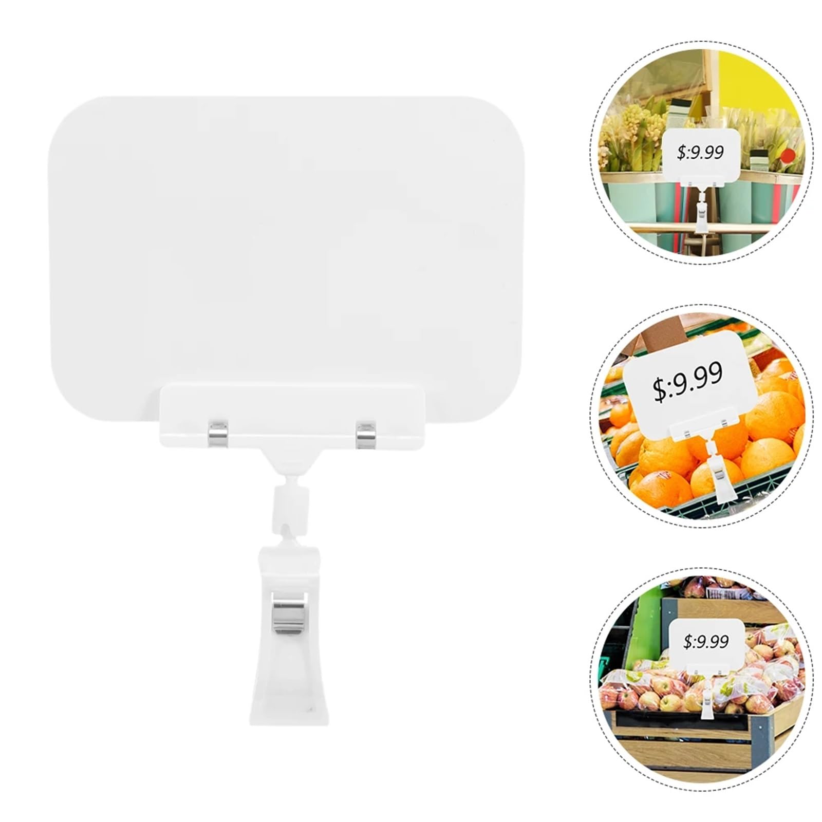 Porte-enseigne, Étiquettes de prix fruits, 10 pièces, Clips d'affichage en plastique effaçables réutilisables for les événements des fournisseurs, étagères Buffet supermarché magasin détail