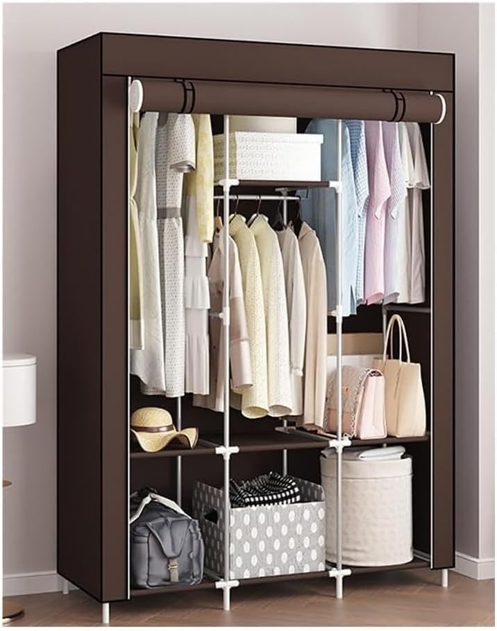 YBNKKUXKN Baldas Armario Armario portátil Blanco, combinación de Armario Colgante, Armario Temporal Desmontable, Armario de Almacenamiento de Ropa para Sala de Estar y Dormitorio Armario Combinado