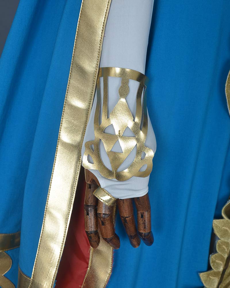 miccostumes Damen Prinzessin Cosplay Kostüm Blau Outfit Hochzeitskleid mit Zubehör