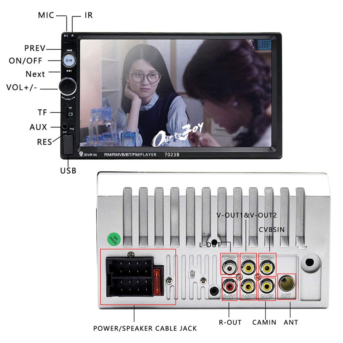 Amazon.co.jp: オートラジオ2 Din 7023B車のラジオ7インチのタッチ