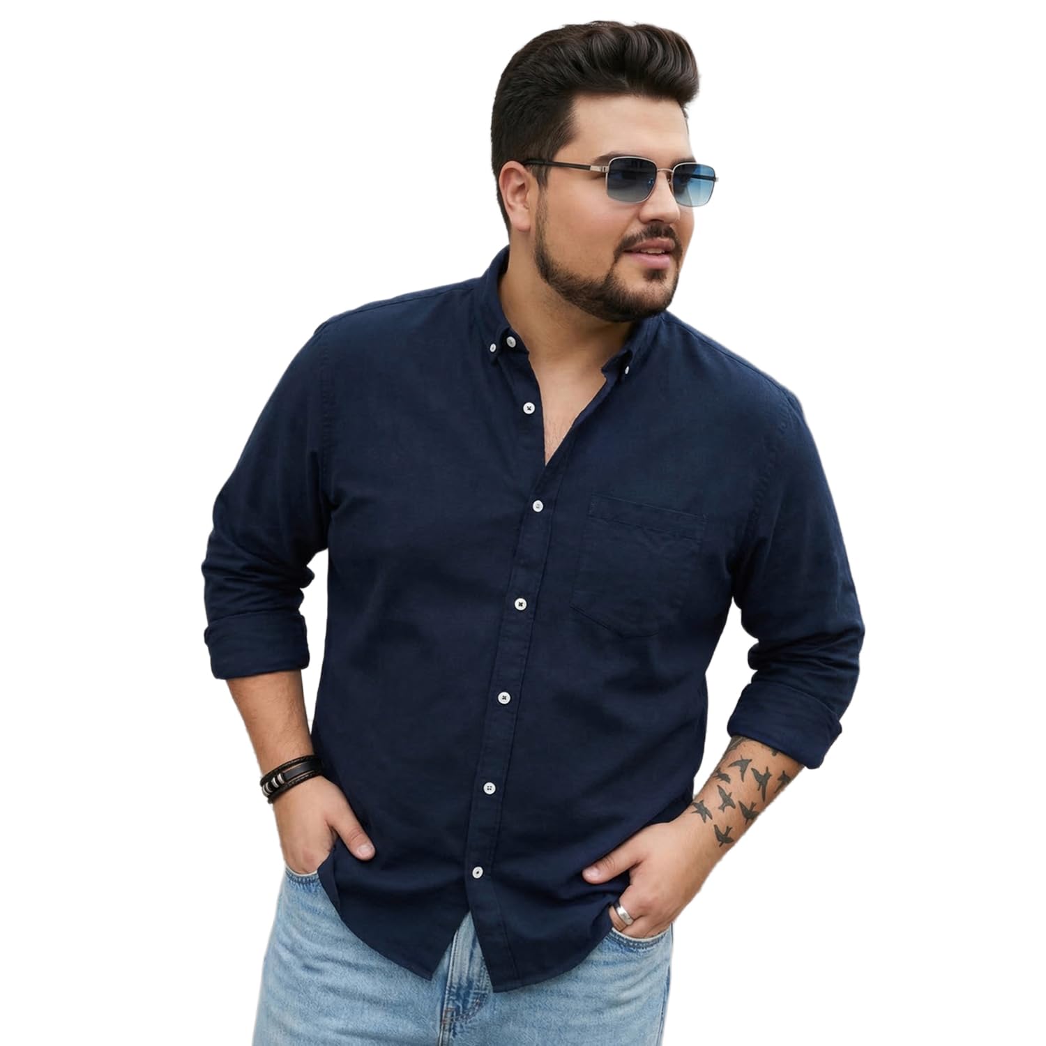 urbano plus Men's Cotton Full Sleeve Regular Fit Solid Oxford Shirt with Button-Down Collar-picture-19