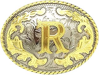 Unisex Adult Alphabet Letter Oval Western Belt Buckle - coolthings.us