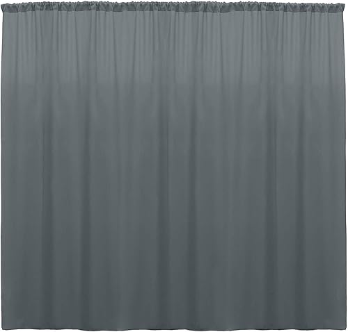 Miniatura 76 de New Creations Fabric & Foam Inc, 2 paneles de cortina de poliéster sin costuras de 5 pies de ancho, color negro, 2 paneles de 5 pies de ancho x 15