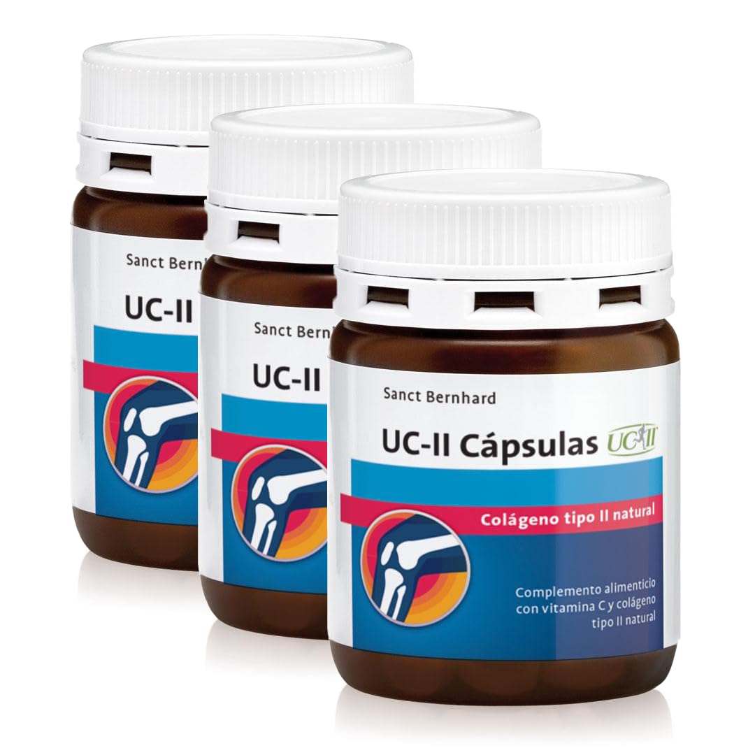 UC-II Colágeno 3x 60 Cápsulas - Complemento con Colágeno tipo II natural y Vitamina C