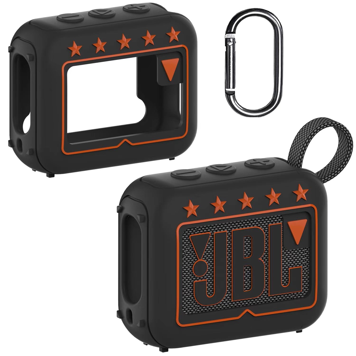 Funda de silicona para JBL Go 4, altavoz portátil de silicona Bluetooth, funda ultraligera con mosquetón (altavoz no incluido)