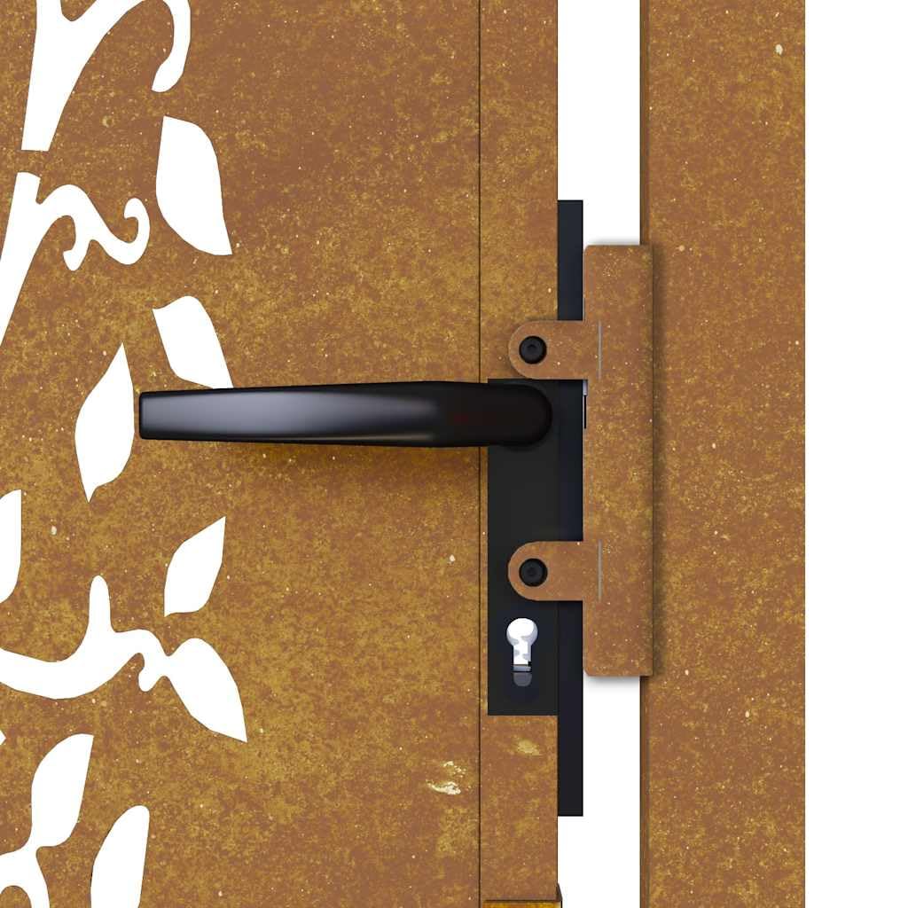 vidaXL Puerta de jardín Acero corten diseño árbol 100x200 cm, Puerta de Valla, Puerta de Exterior, Puerta de Metal, Puerta de Seguridad