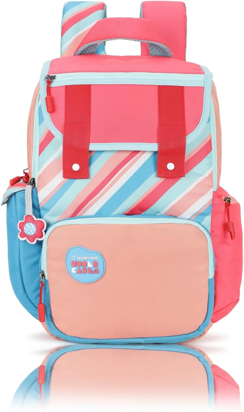 - 25L Sprout 03|School Bag For Girls|2 Full Access Compartment&Quick-Access Pocket|Well Padded Shoulder Strap|Name Tag,Organiser&Plush Charm Inside Standard Backpack| 750 Days Warranty (Pink)