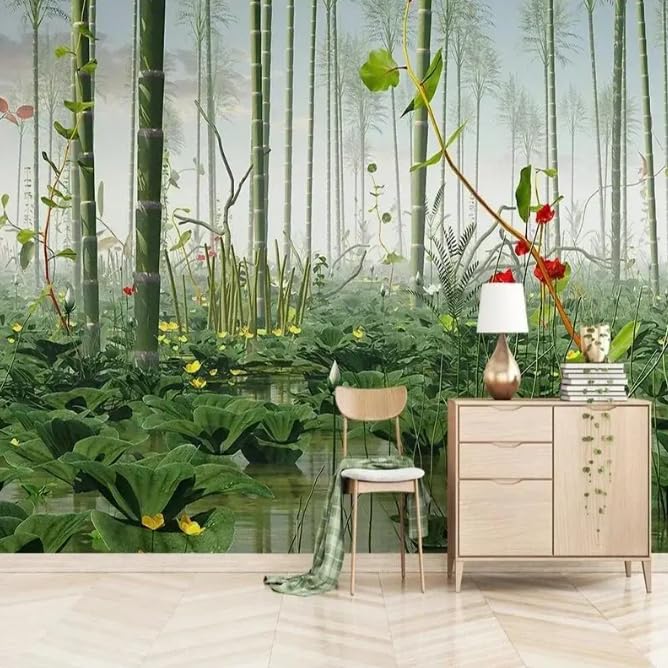 Papier peint photo style chinois 3D pour décoration murale de chambre