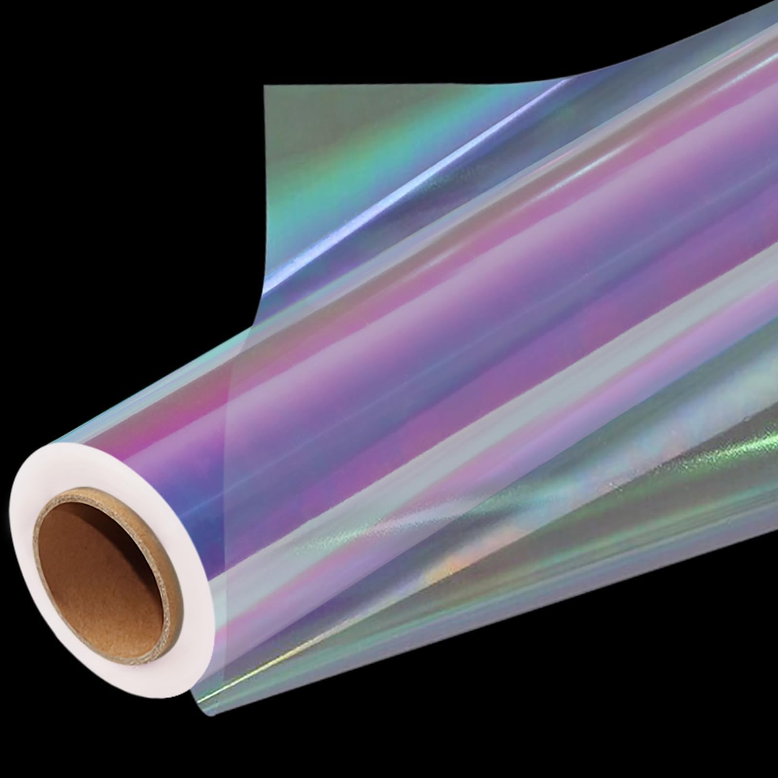 34 in x 66 Ft Iridescent Cellophane Wrap Roll - Extra Wide Cellophane Paper - Iridescent Transparent Cellophane Roll Plastic Wrap for Gift Baskets, Treats, Crafts, Party & Christmas Gift Wrapping