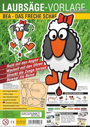 Laubsägevorlage Bea - das freche Schaf: Laubsägevorlage für Bea, das freche Schaf im Hampelmann-Stil.
