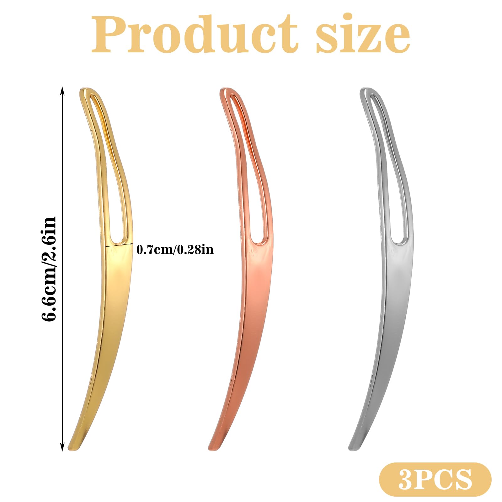 3PCS Dreadlock Accessories,Ymapinc Loc Pin for Dreads Crochet Hooks for Care and Tightening Hair Braiding Tools Hair Accessories Gold Silver Rose Gold - Image 2