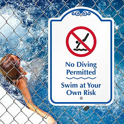 Cartel reglas piscina aluminio 18 x 12 pulgadas miniatura 5