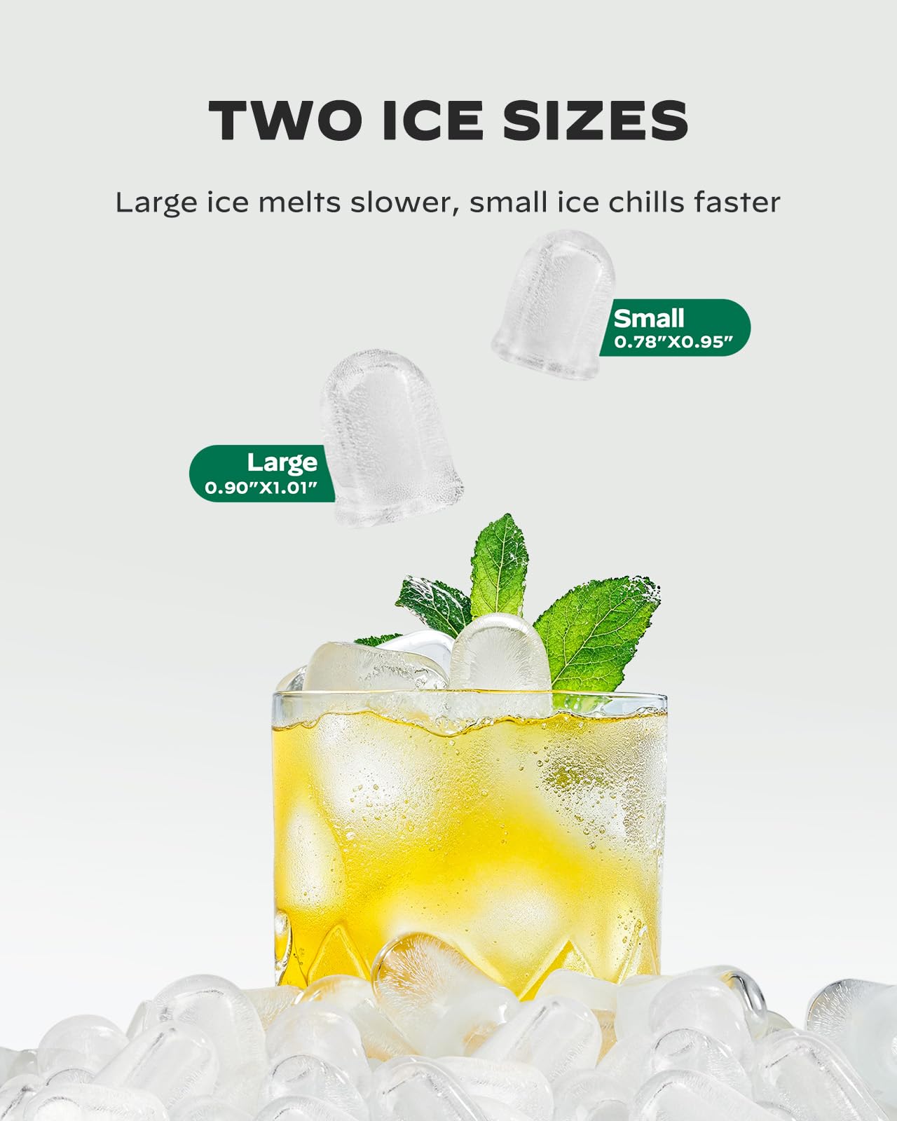 Silonn Countertop Ice Maker Machine, 26 Lbs Per Day, Fast Ice In 6 Minutes, Self-Cleaning Ice Maker, Compact Countertop Ice Machine For Home, Kitchen/Office/Parties,Black on Fridge.com - View 5