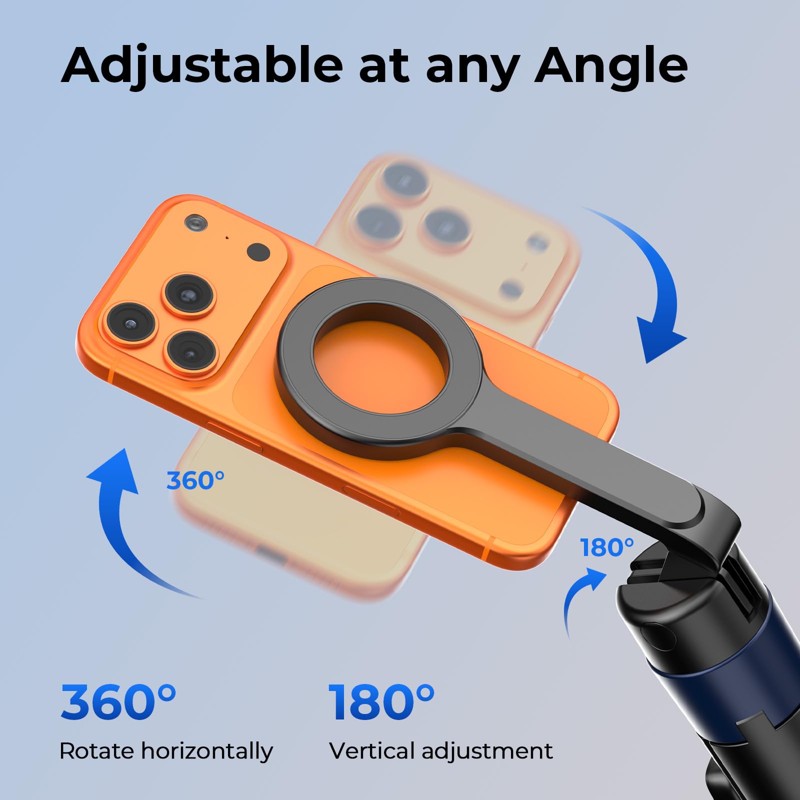 Kaitezenz Trípode magnético de apertura automática para iPhone MagSafe, soporte para teléfono celular de 71 pulgadas con anillo de metal y control remoto recargable para grabación de video y vlogging