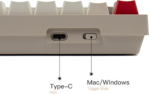 Miniatura 8 de Keychron C1 Tenkeyless Layout - Teclado mecánico con cable de 87 teclas para Mac, interruptor mecánico marrón Keychron / teclas ABS de color retro /