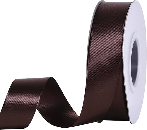 Miniatura 131 de YAMA Cinta de satén de doble cara, 7/8 pulgadas, 25 yardas para envolver regalos, color rosa