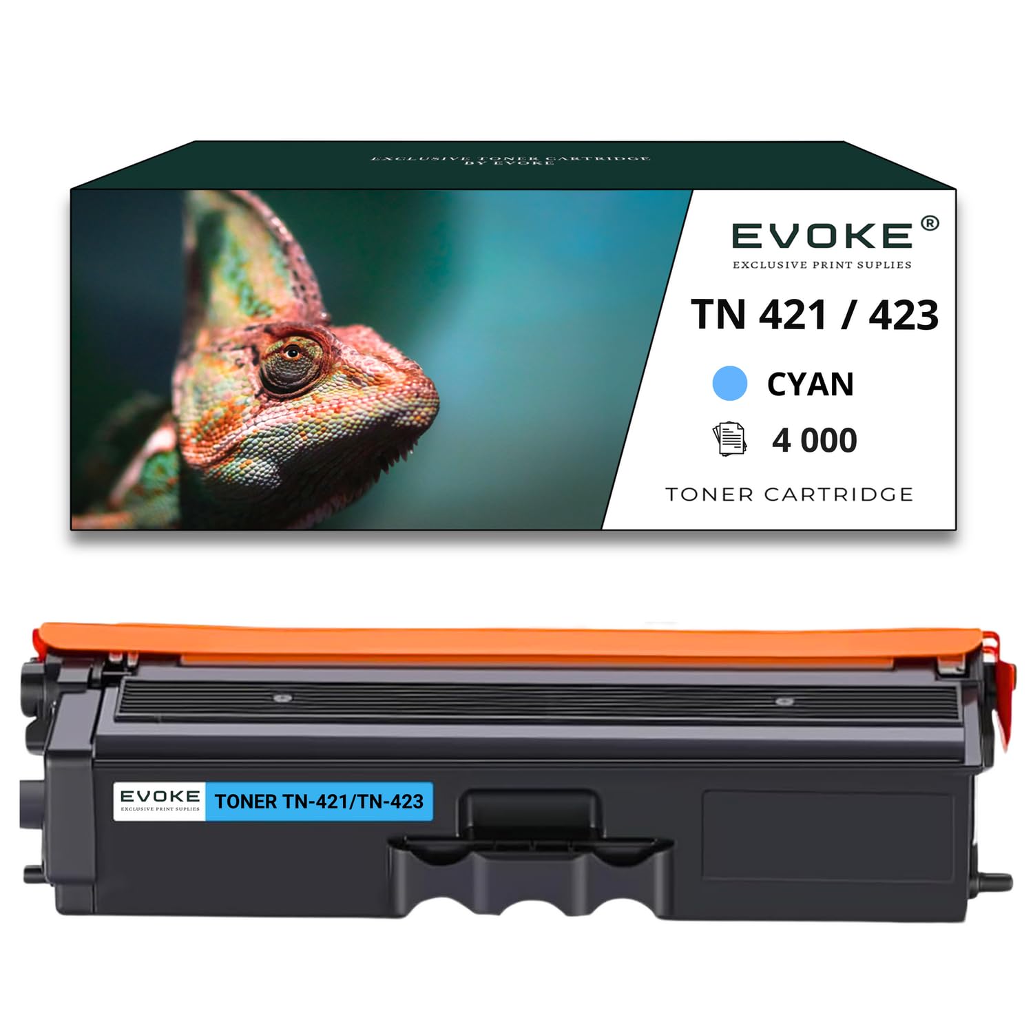 EVOKE TN423 TN-423 Toner Kompatybilny z Brother DCP-L8410CDW MFC-8690CDW MFC-8900CDW (Zestaw CMYK) 18500 Stron