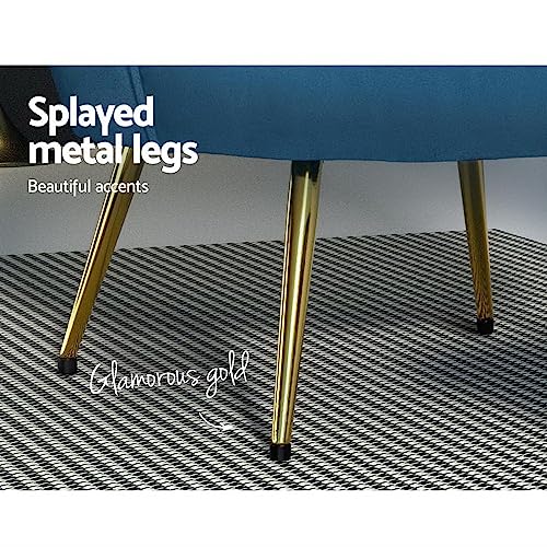 image for Artiss Armchair Lounge Chair Velvet - Navy