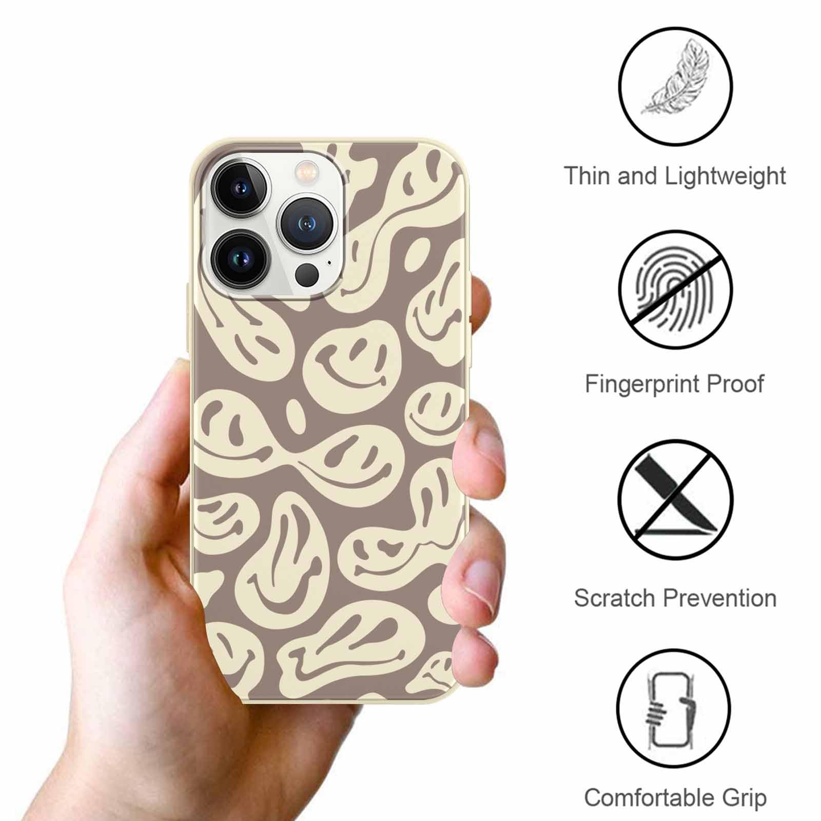 【happyhandsmile】Apple iPhone 13 Pro Compatible with iPhone 13 Pro Max Case Clear, Happy Smile