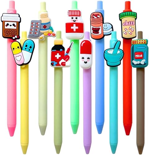 10PC Pharmacy Pens Cute Funny Pill Capsule Syringe Write - Tech Gifts For Coworkers