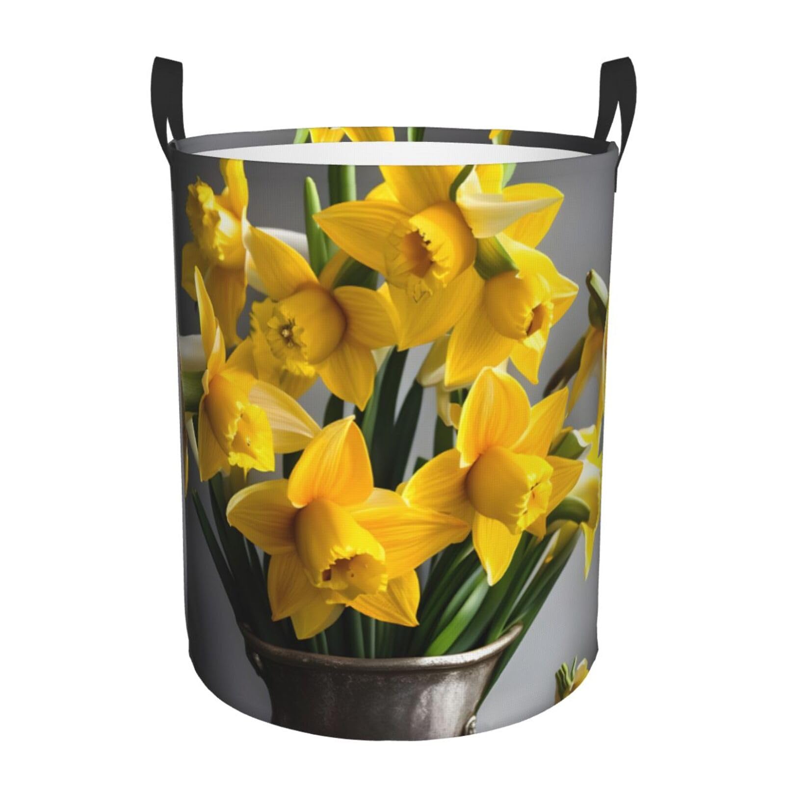 Panier à linge bouquet de jonquilles imprimé floral durable