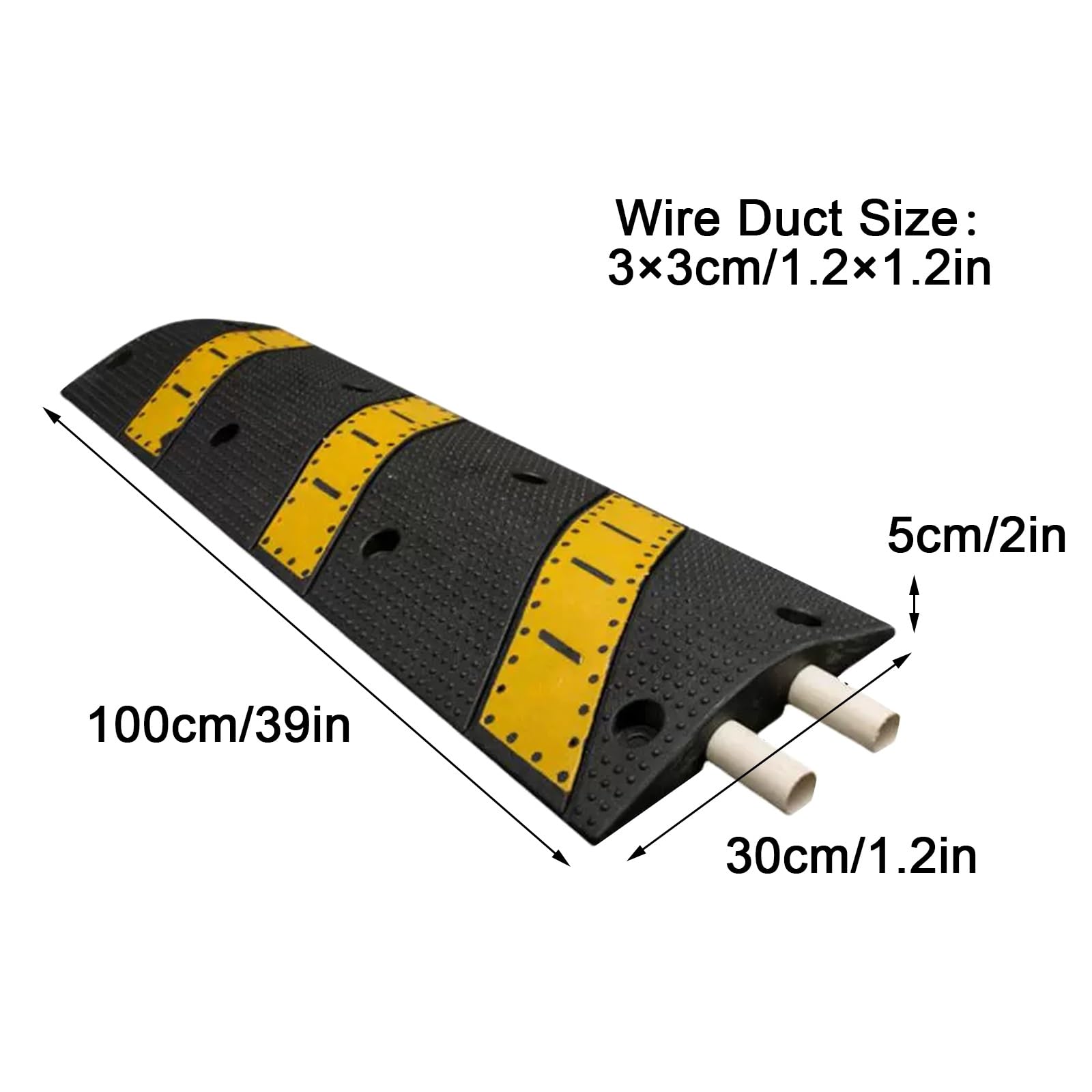 Rampa de Protección, Pasacables Suelo, Material Resistente, Diseño de 2 Canales, Capacidad de Carga 50 T, Muy Adecuado para Asfalto y Hormigón