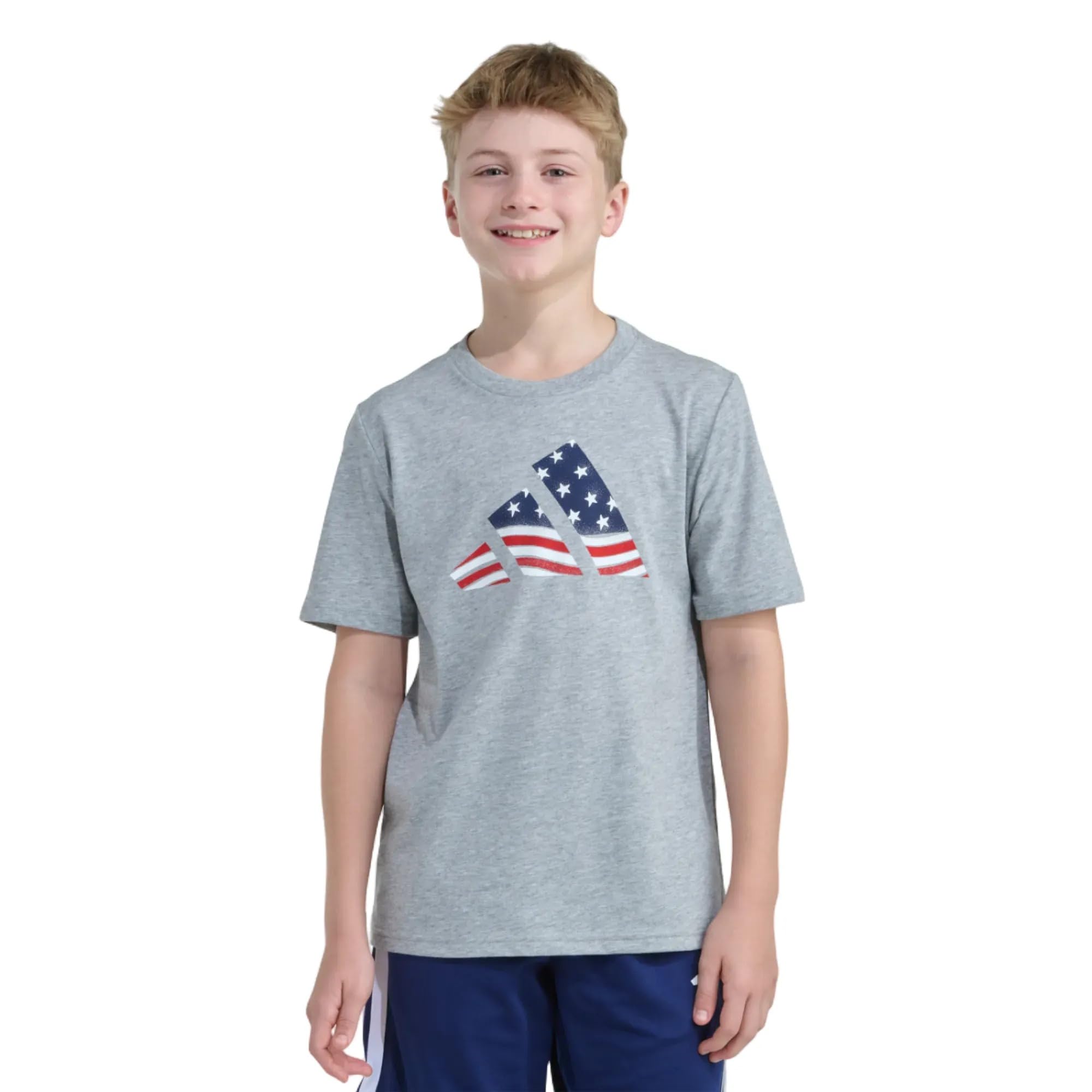 

                                                    adidas Boys Short Sleeve Patriotic USA Flag Logo T