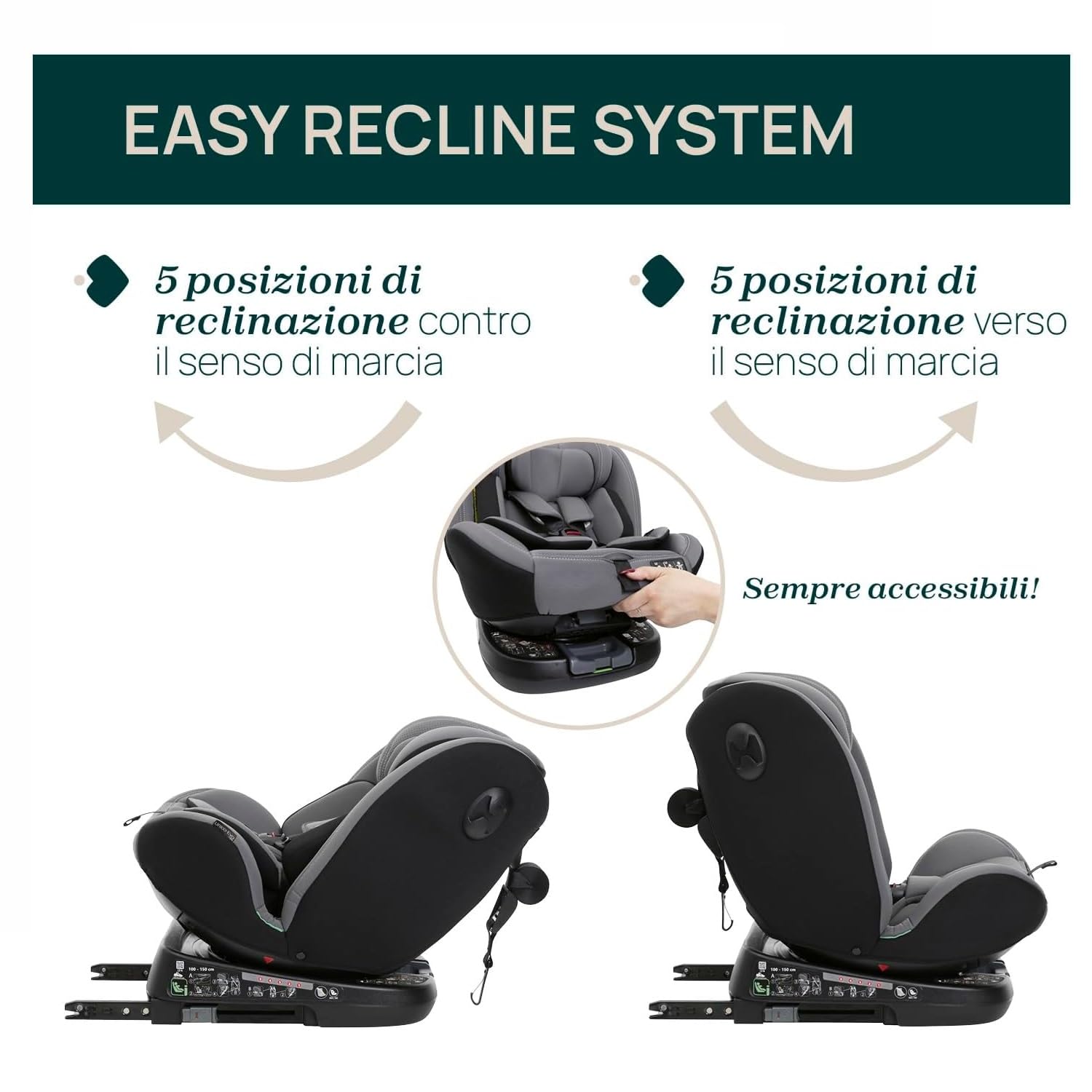 Chicco Unico Evo I-Size, Fotel Samochodowy 0-36 Kg, Homologacja ECE R129/03, Isofix 360° Obrotowy i Rozkładany, Grupa 0+/1/2/3 Od 0 do 12 Lat
