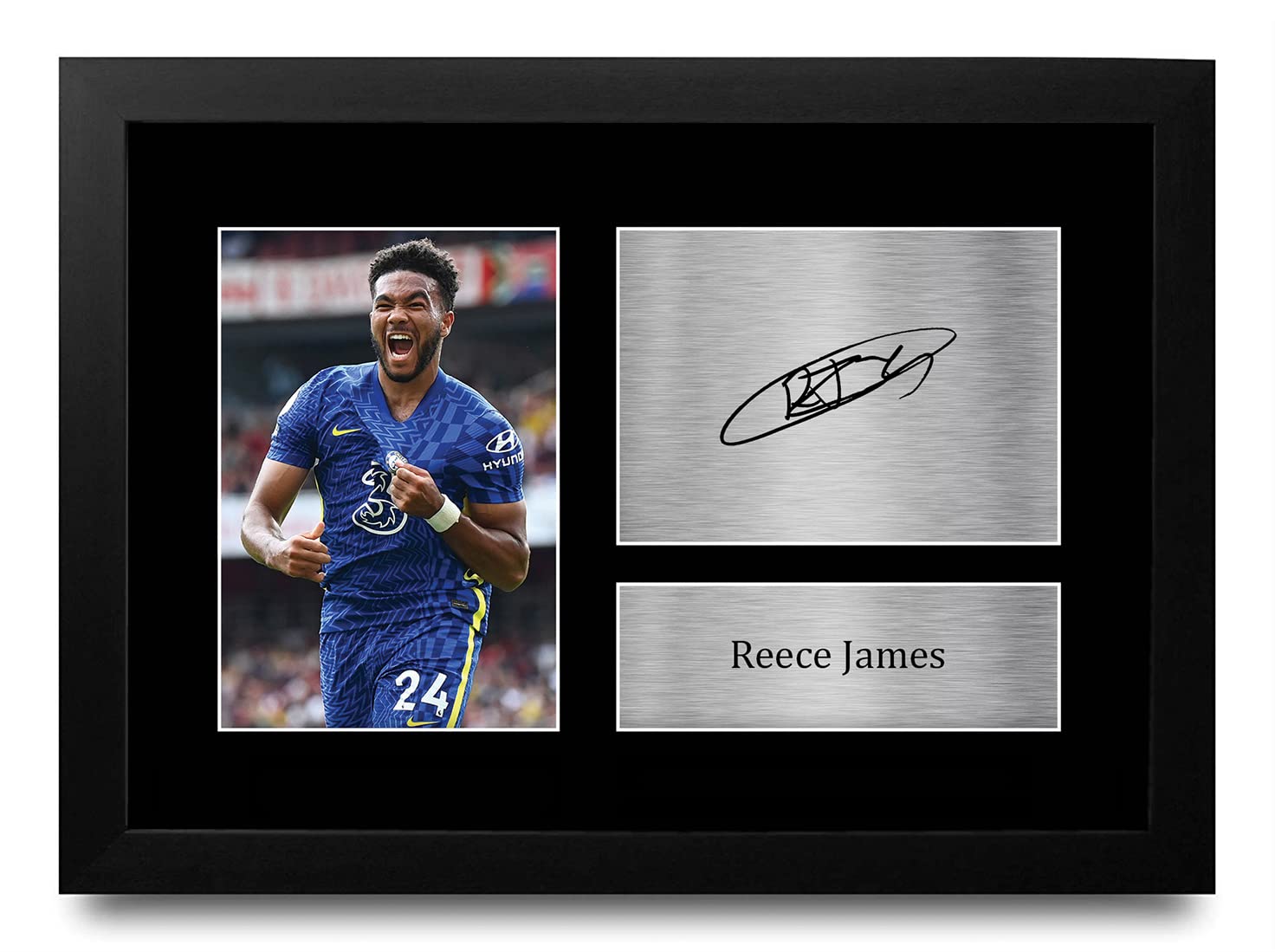 HWC Trading FR A4 Reece James Chelsea Gifts Printed Signed Autograph Picture for Football Fans and Supporters - A4 Framed
