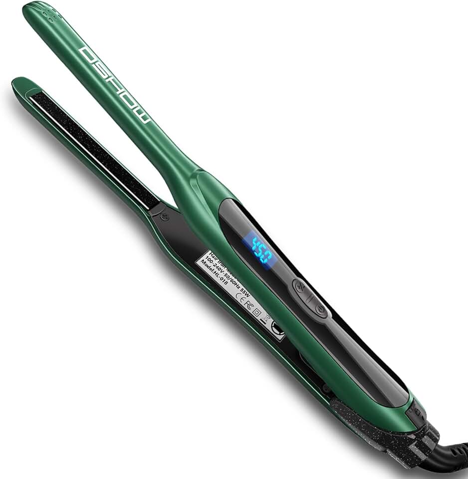 DSHOW Chapinha Tipo Lápis, Chapinha Pequena De 3/10" Para Cabelos Curtos, Corte Pixie E Franja, Mini Chapinha De Cerâmica Turmalina Para Pontas Com Temperatura Ajustável, Desligamento Automático (V