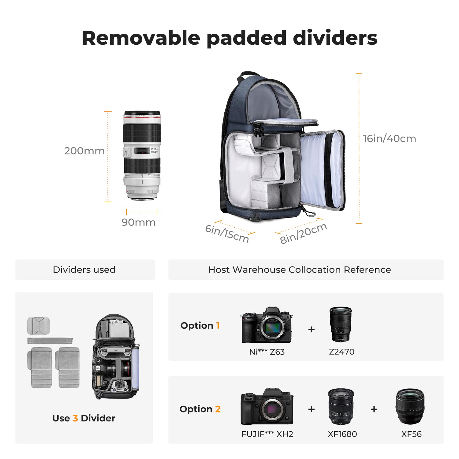 K&F CONCEPT Bolsa para Cámara Sling Camera Bolsa Bandolera Antirrobo 10L Foto Mochila Reflex Portátil, Bolsa de Cámara Compatible con DSLR SLR Cámara Negro