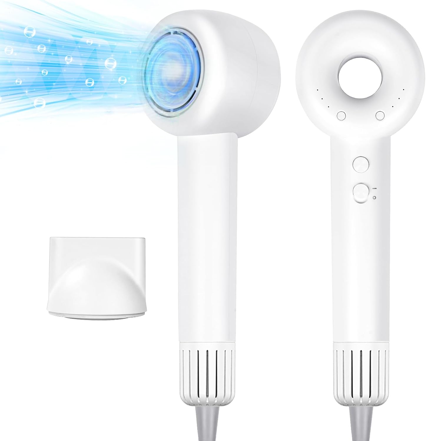 Flintronic Supersonic Haardroger, 500 miljoen negatieve ionen, met 1 concentrator, borstelloze motor met 110.000 omw/min, sneldrogend, professionele haarföhn voor thuis, salon, reizen