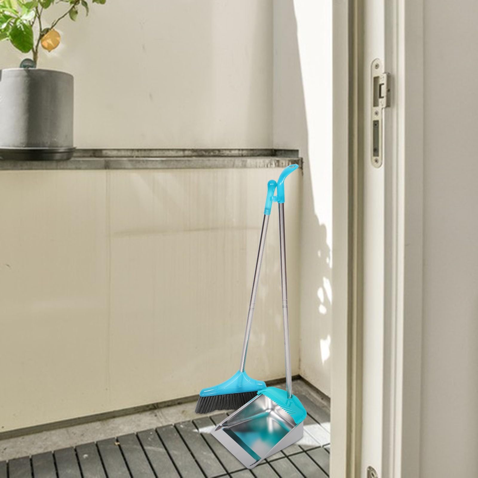 CLISPEED Recogedor de Basura de Acero Inoxidable y Plástico para Uso Doméstico con Diseño Grueso y Multifuncional Adecuado para Limpieza Hogar y Oficina