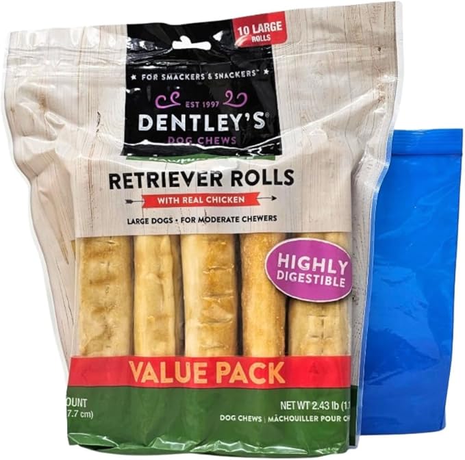 Tesadorz Bags and Dentley's Rawhide Free Retriever Rolls