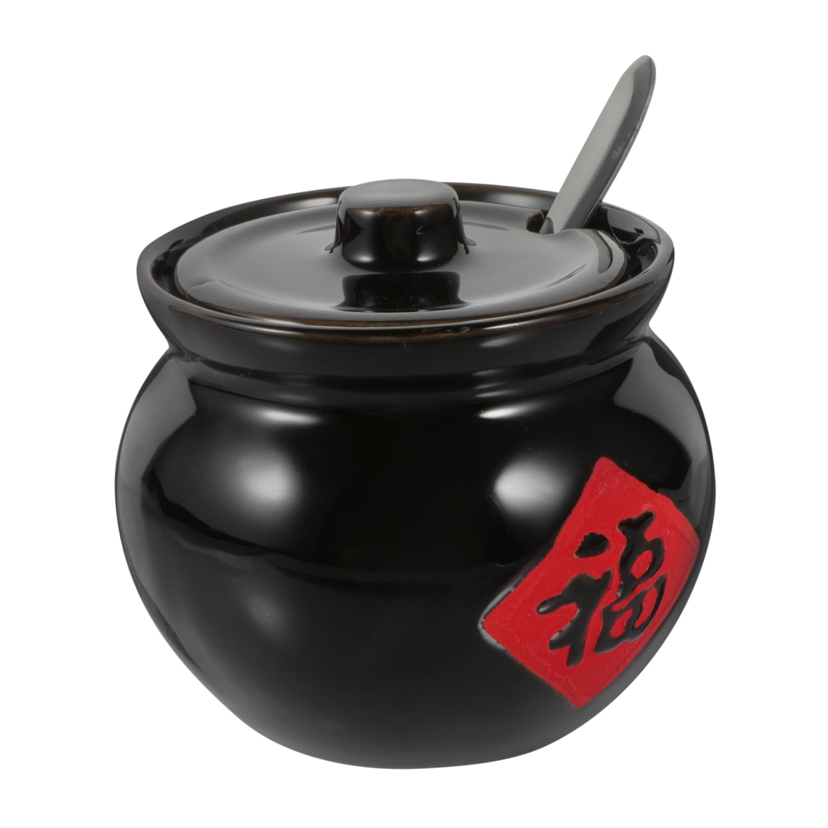 Unomor 1Set Vintage Ceramic Seasoning Jar Retro Condiment Pots with Lid for Salt Chili and Spices Kitchen Storage Containers for Home Cooking and Organization