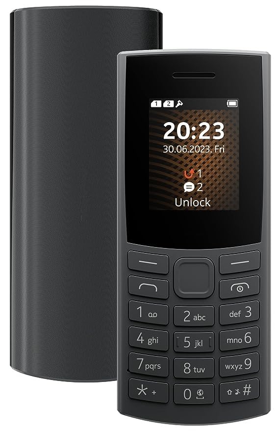Image of (Refurbished) 106 4G Keypad Phone with 4G, Built-in UPI Payments App, Long-Lasting Battery, Wireless FM Radio & MP3 Player, and MicroSD Card Slot | Charcoal