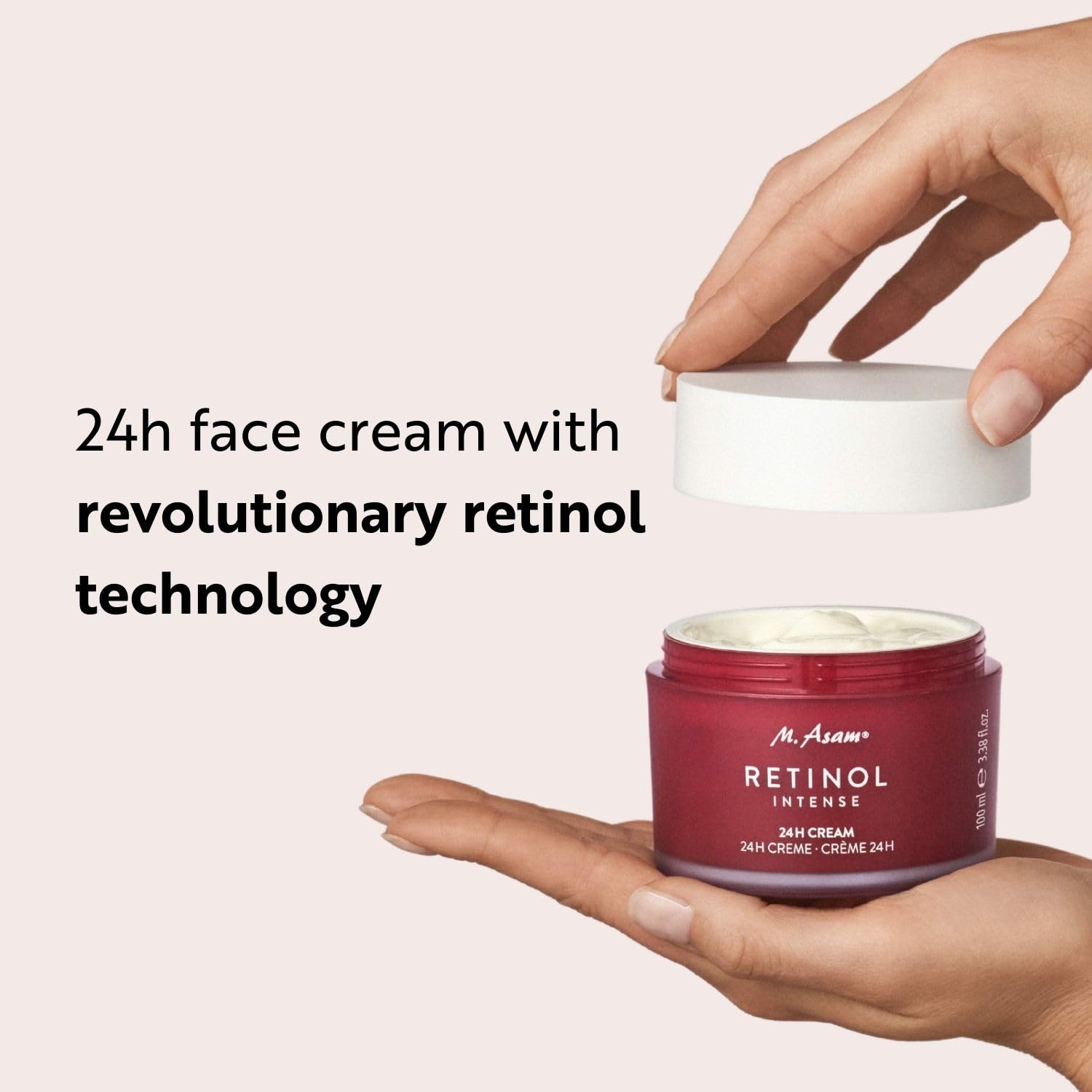 M. Asam Retinol Intense krem 24h (100 ml) – pielęgnujący krem do twarzy skutecznie wygładza zmarszczki i zapobiega oznakom starzenia się skóry, z kwasem hialuronowym i masłem shea, wegański krem