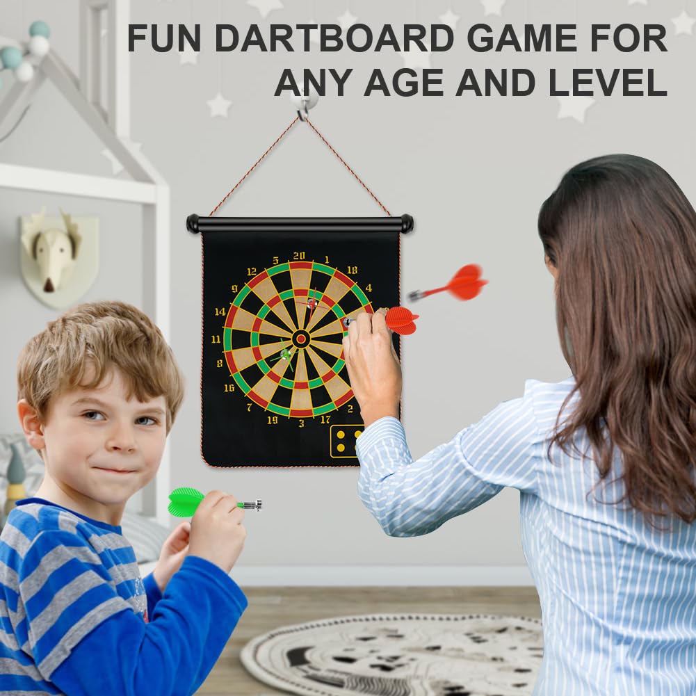 Set Bersaglio Freccette Magnetico Per Bambini: 2 Tabelloni 15 Pollici E 6 Freccette, Gioco Sicuro Da Interno/esterno