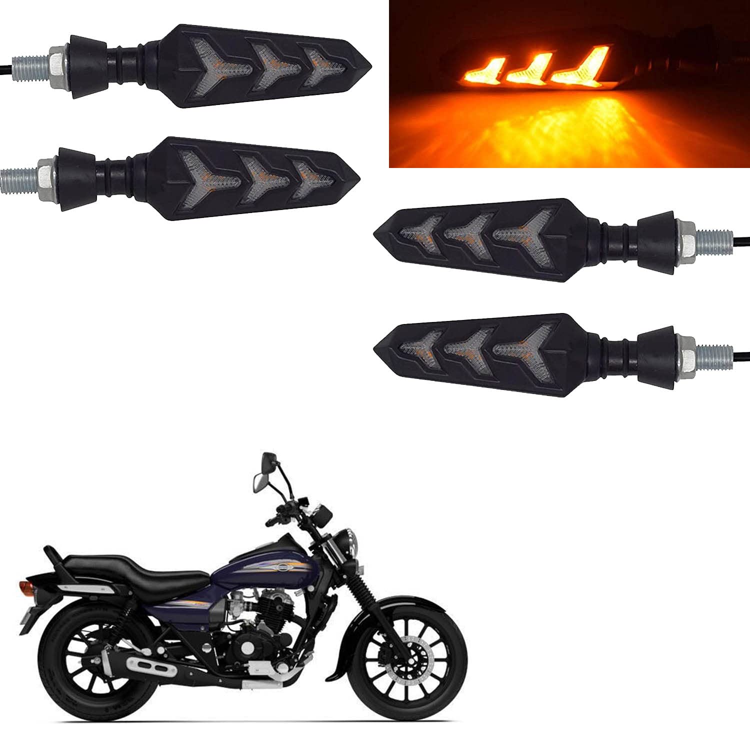 Vagary Universal Motorcycle Turn Signal Light Indicator Brake Lamps for Bajaj Avenger Street 150-image-28