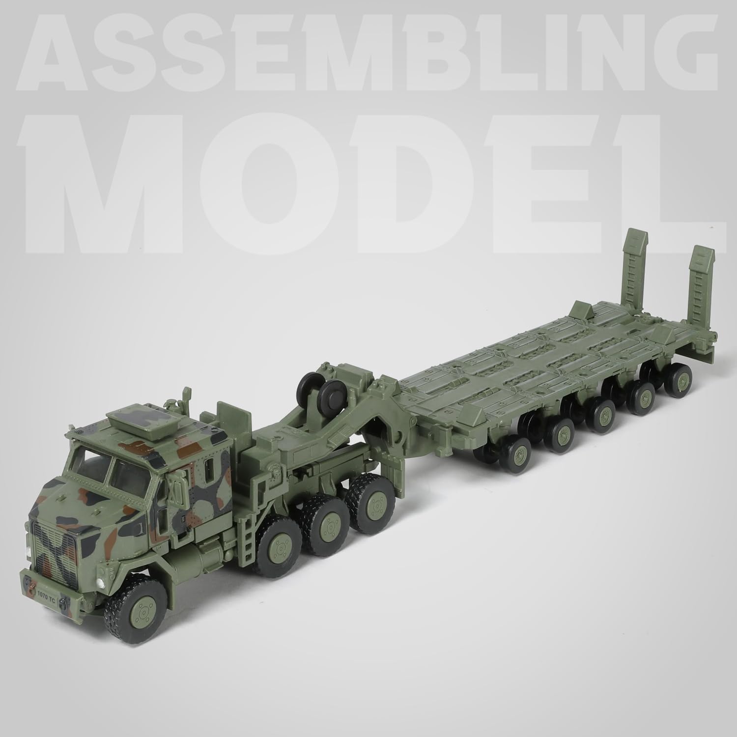 SEBUNAS 1/72 Scale OshKosh M1070 Heavy Equipment Tank Transporter Quick Build Plastic Assembly Model Kit (Green) as Collection Decoration Gift Toy for Kid Teenager and Adult (124 PCS) - Image 3