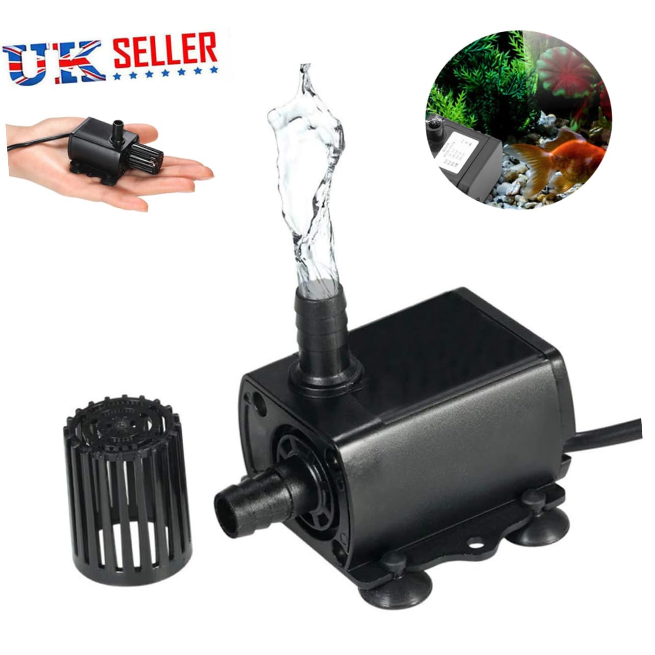 3 Pièces Pompe à Eau Entièrement Automatique Pompe De Puits Submersible Cc Pompe D'aquarium Pompes à Eau à Continu Pompes à Eau Pour L'extérieur Black