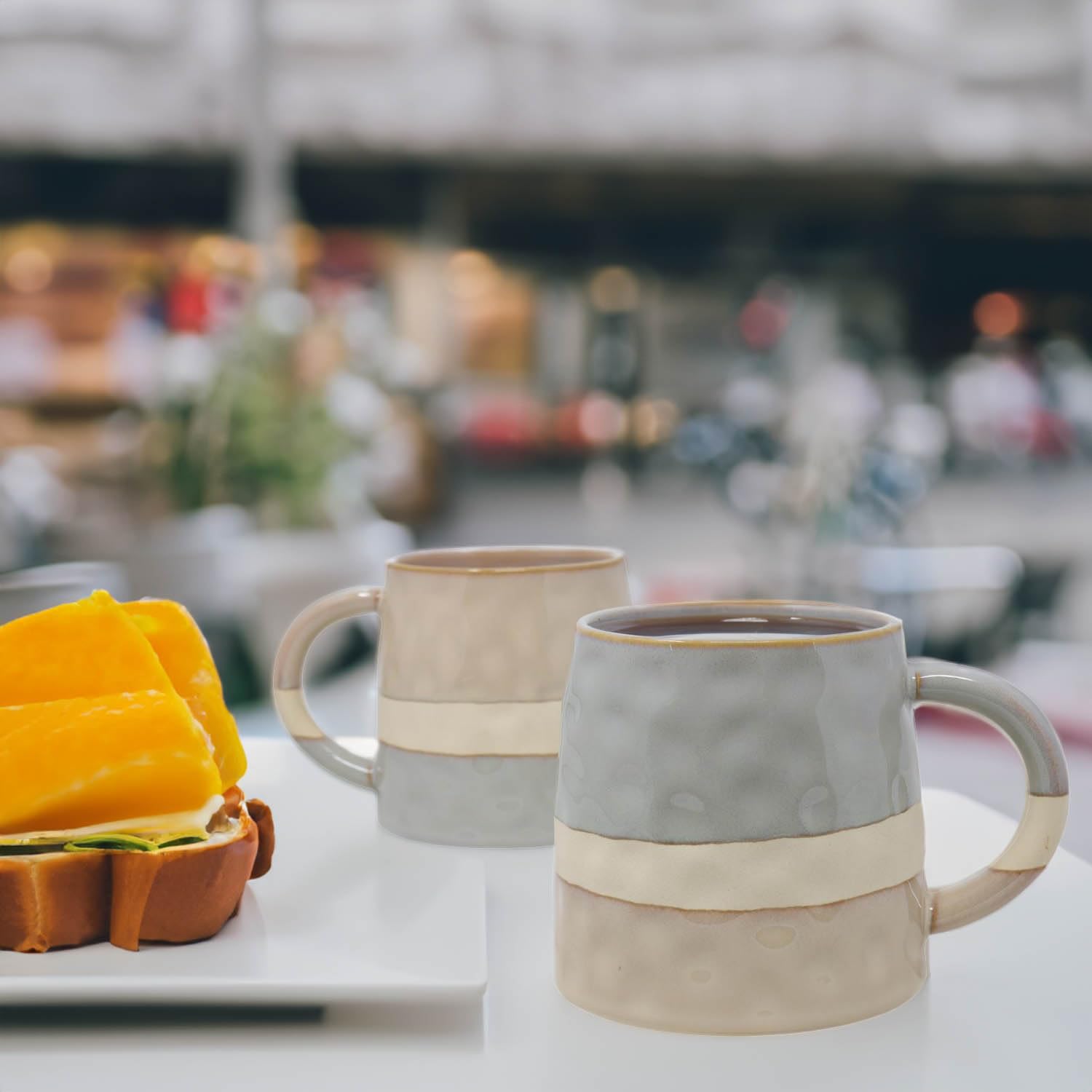 The Leonardo Collection Set of 2 Ceramic Mugs Reactive Glaze Brown Black Coffee Tea Cup Half Speckled : Buy Online at Best Price in KSA - Souq is now