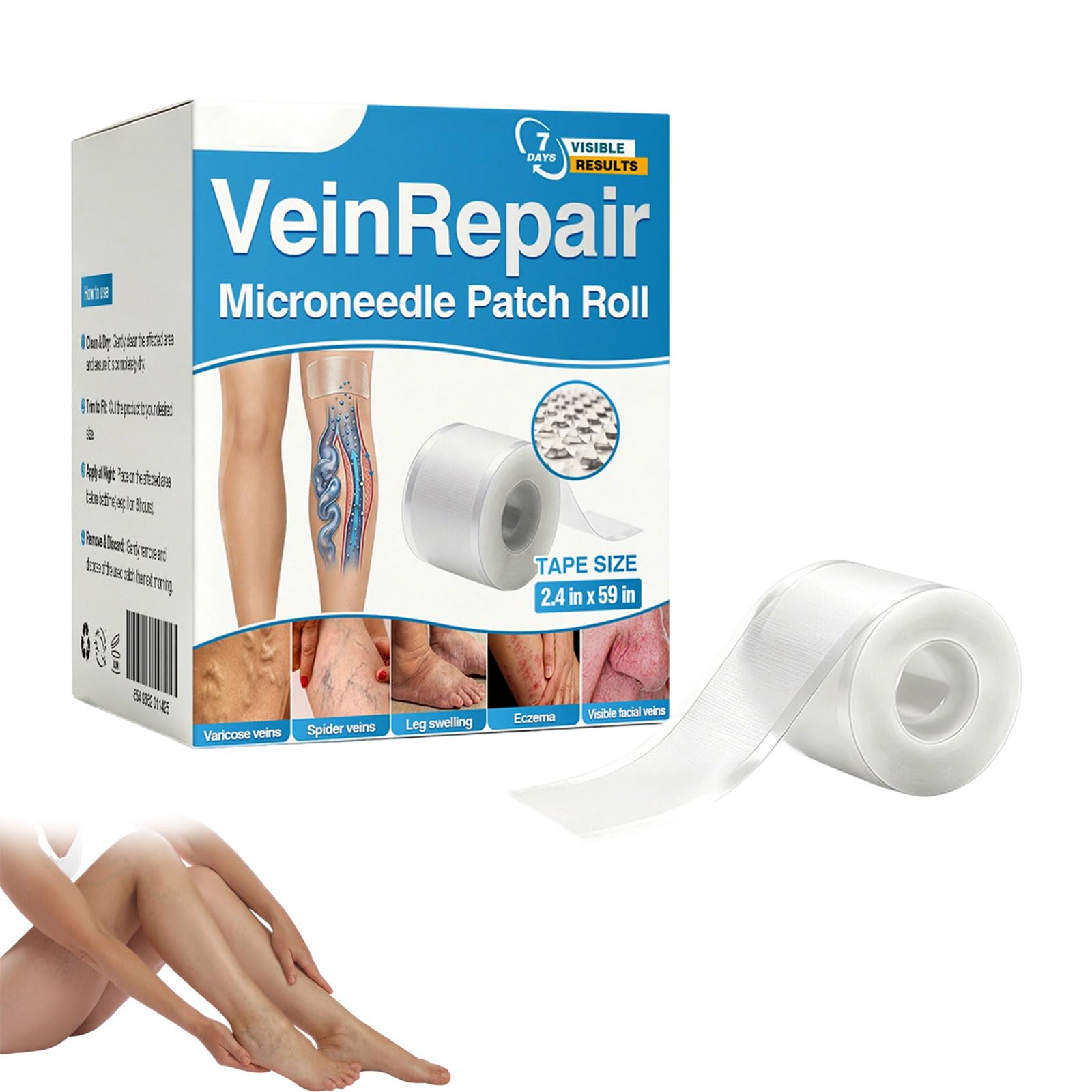 Aoseiens Vein Target Microdarts Plaster, Professional Plaster Against Varicose Veins on the Legs, Improves Blood Circulation, Plasters Against Varicose Veins for All Skin Types