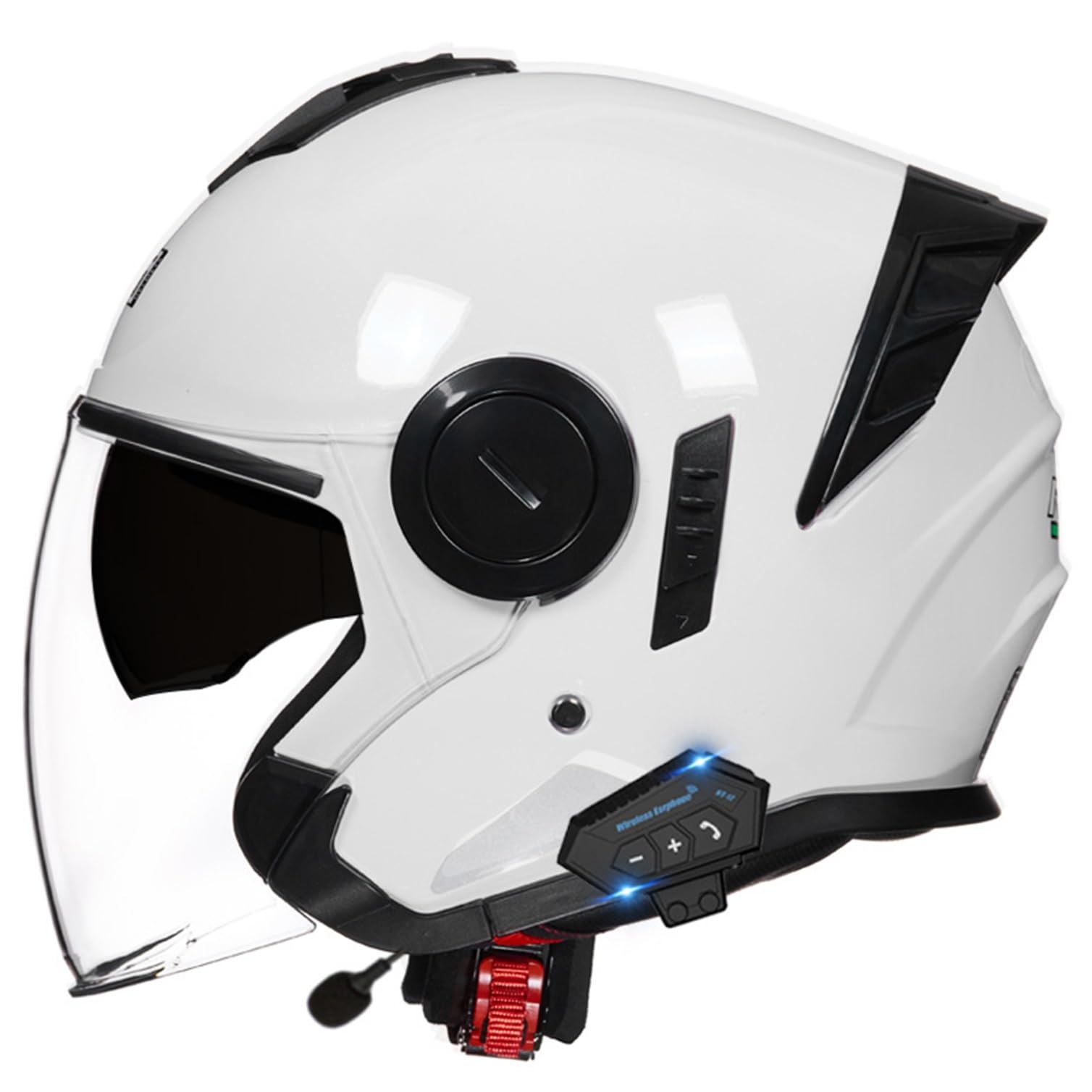 Casque scooter Bluetooth jet double visière pour adulte homme femme