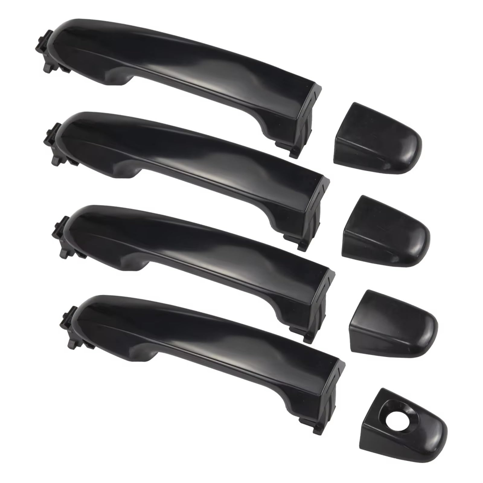 Hguvsjd Car Exterior Door Handles for Toyota for Camry 2012-2017 69210-06200 69210-60170 Outer Accessories 4 Pcs Exterior Rear Door Handle with End Cap Black