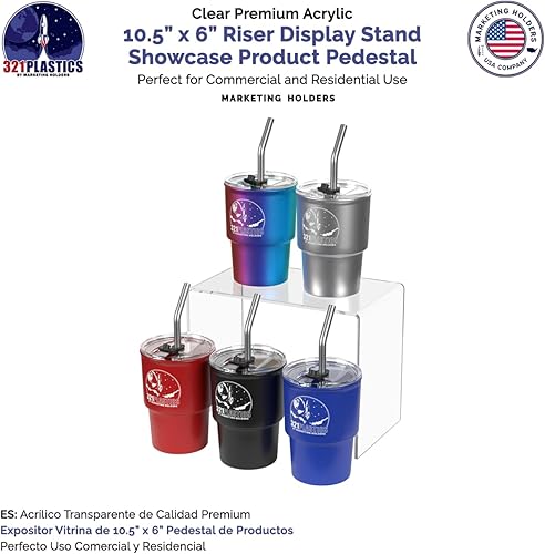 Vista 34 de Marketing Holders Soporte de exhibición elevador acrílico, 7 piezas, 2 pulgadas a 8 pulgadas, plataforma de encimera de plástico transparente