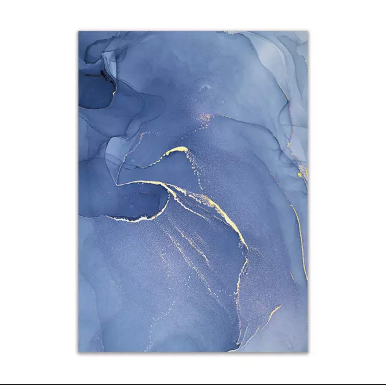 Textura de mármol abstracto cartel de oro azul arte de la pared impresión estilo moderno lienzo nórdico pintura de tinta decorativa decoración del hogar 40x50cmx3 con marco