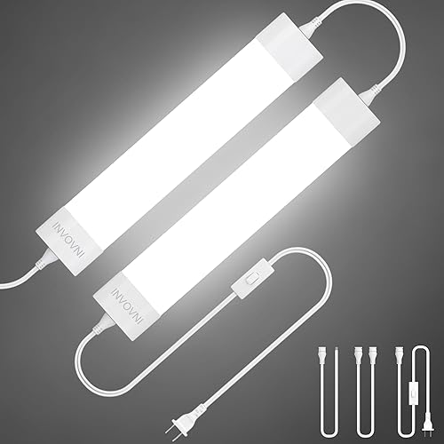 Miniatura 7 de INVOVNI Luz LED enlazable de tres pruebas, IP66 impermeable con 5000 K para tienda al aire libre, garaje, lavado de autos y armario, lámpara LED